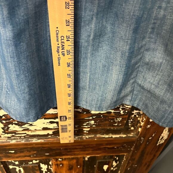 Umgee  light denim Boho tassel embroidered dress. Size L. Super soft. Casual - Picture 6 of 8